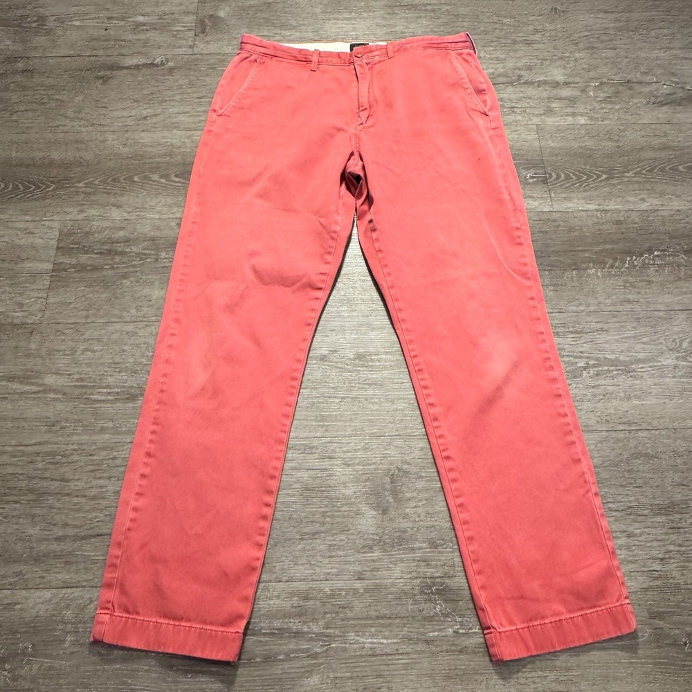 J Crew Pant Mens 33 Pink Cotton Chino Straight Classic Business Stretch 33x30